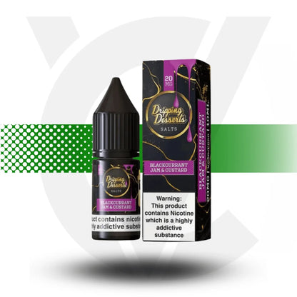 Dripping Desserts Nicotine Salt E-Liquid 10ml 20MG - Blackcurrant Jam Custard - Cloud Vapez UK