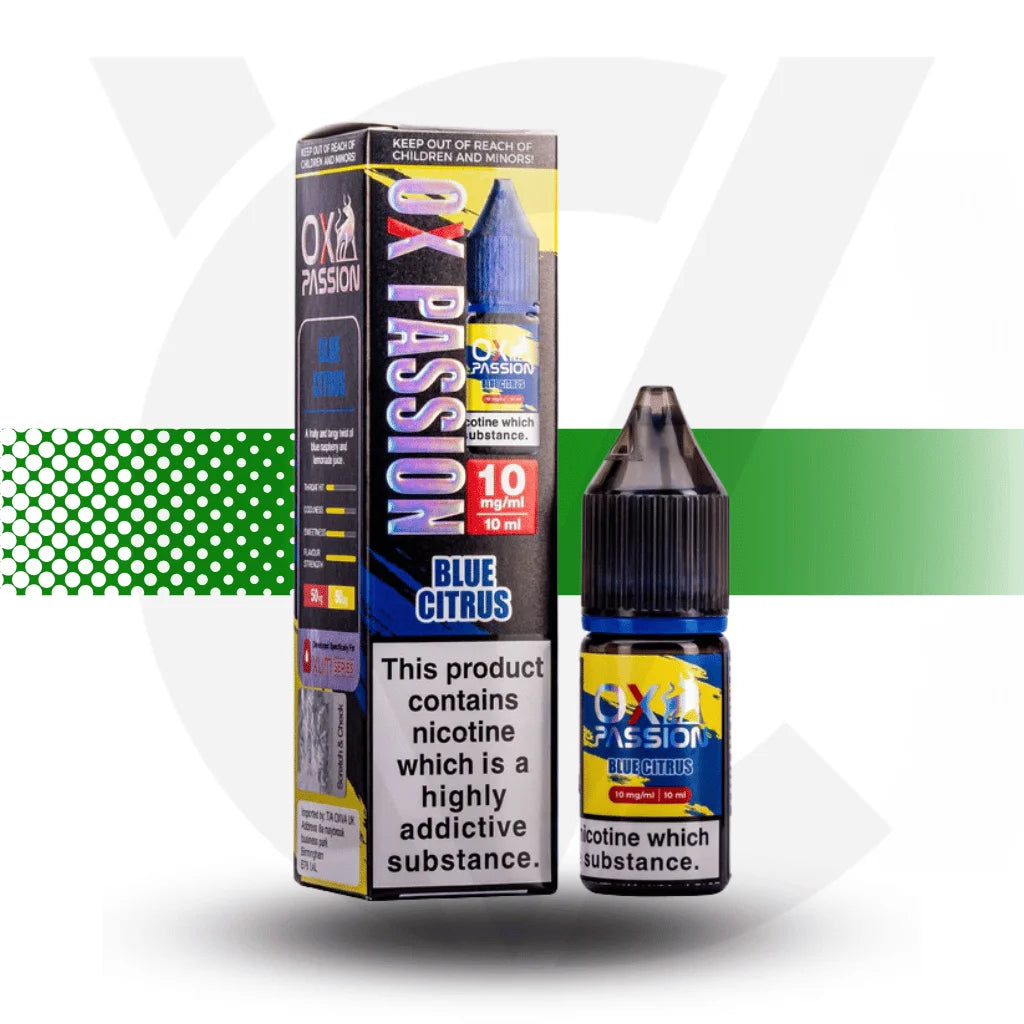 Ox Passion Nicotine Salt E-Liquid 10ml 10MG - Blue Citrus - Cloud Vapez UK