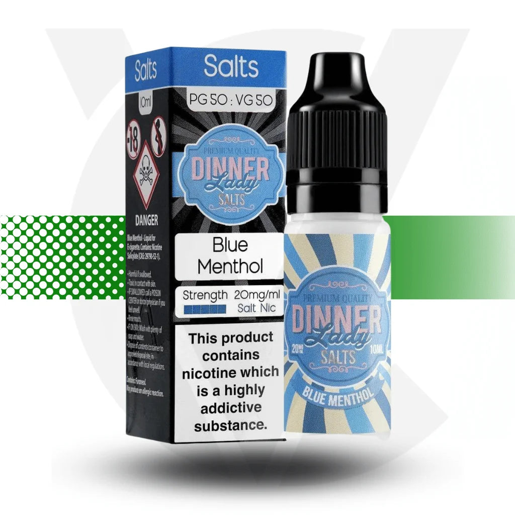 Dinner Lady Nic Salts E-Liquid 10MG 10ml - Blue Menthol - Cloud Vapez UK