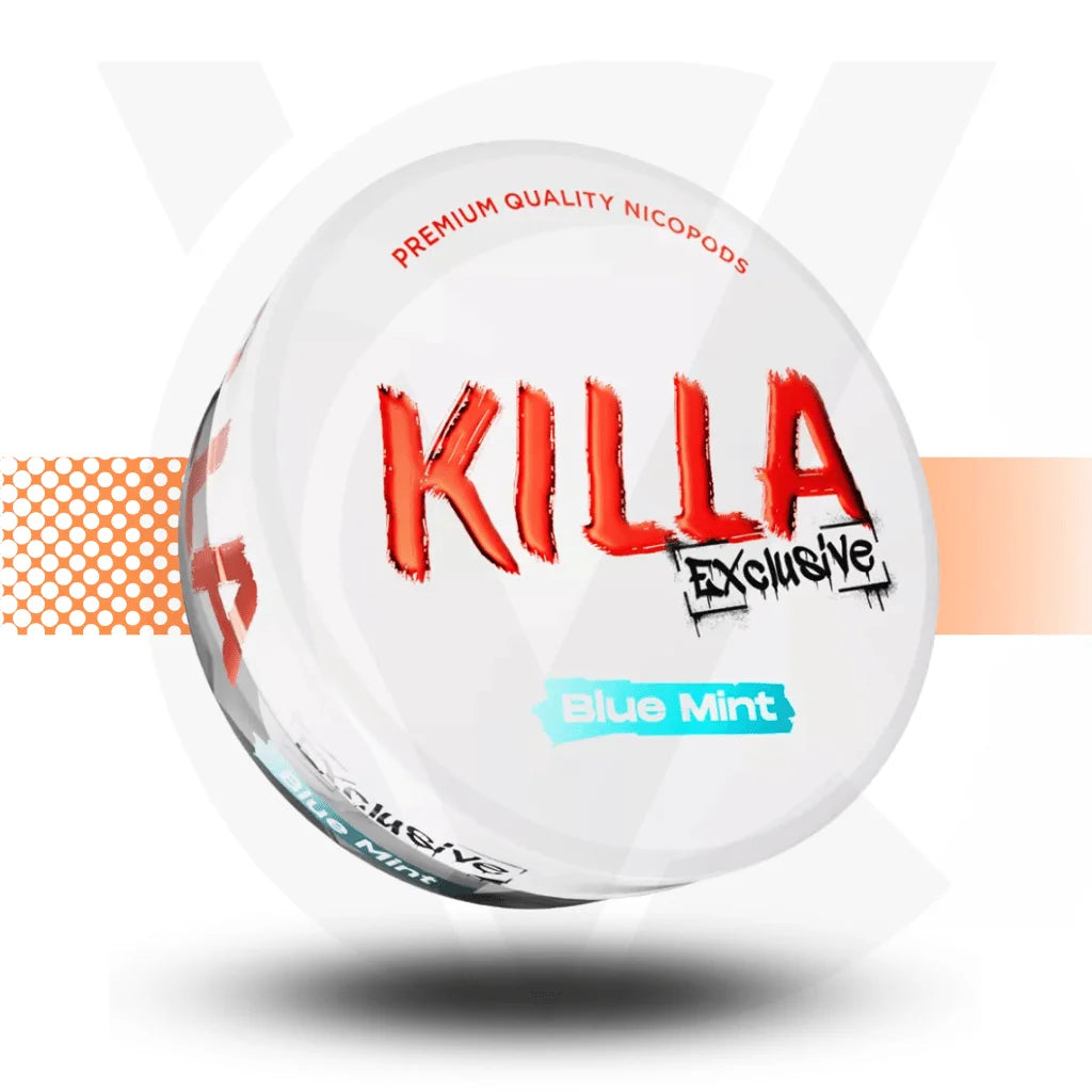 Killa Exclusive Nicotine Pouches Snus No Tobacco Nicopods - Blue Mint 16mg - Cloud Vapez UK