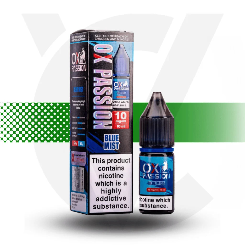 Ox Passion Nicotine Salt E-Liquid 10ml 10MG - Blue Mist - Cloud Vapez UK