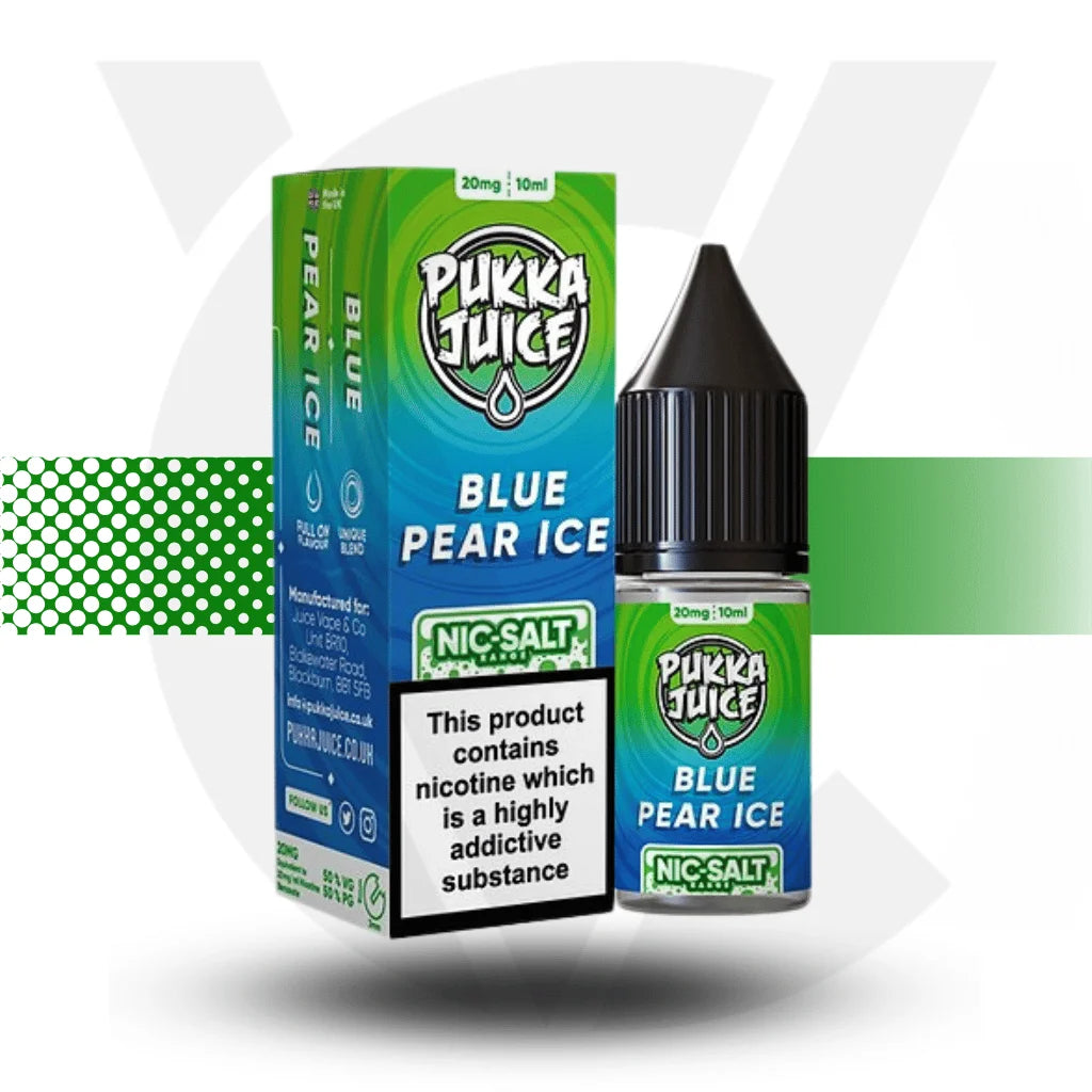 Pukka Juice Nicotine Salts E-Liquid 10ml 10MG - Blue Pear Ice - Cloud Vapez UK