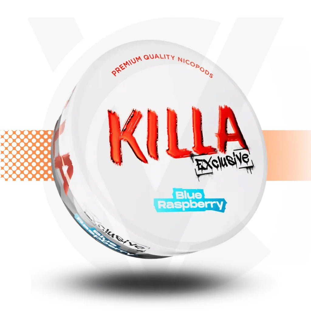 Killa Exclusive Nicotine Pouches Snus No Tobacco Nicopods - Blue Raspberry 16mg - Cloud Vapez UK