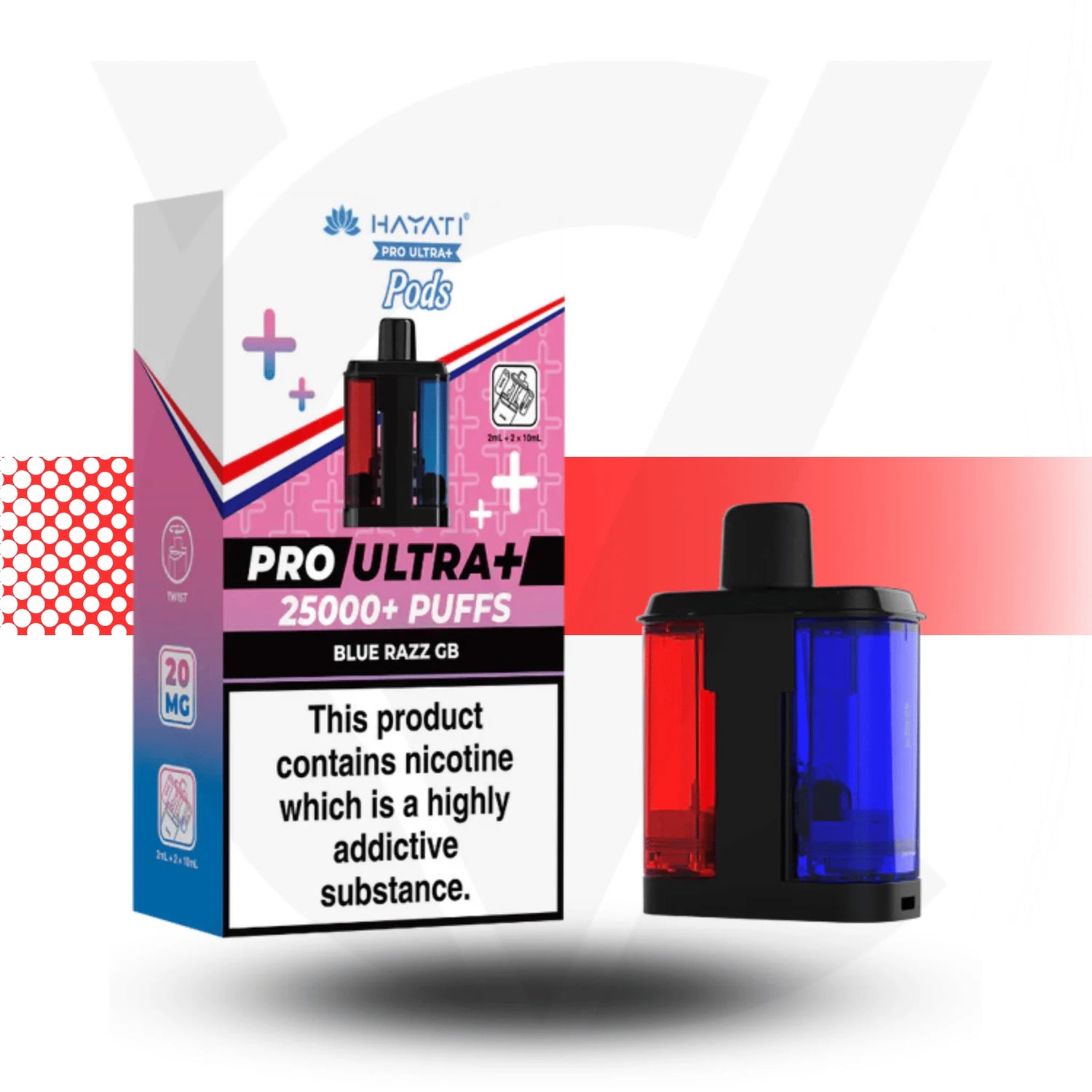 Hayati Pro Ultra+ 25k Pod vape - Blue Razz GB - Cloud Vapez UK