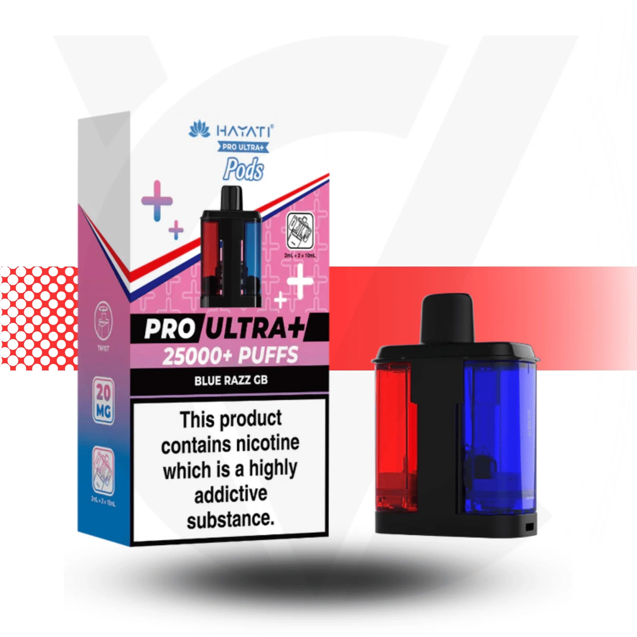 Hayati Pro Ultra+ 25k Pod vape - Blue Razz GB - Cloud Vapez UK