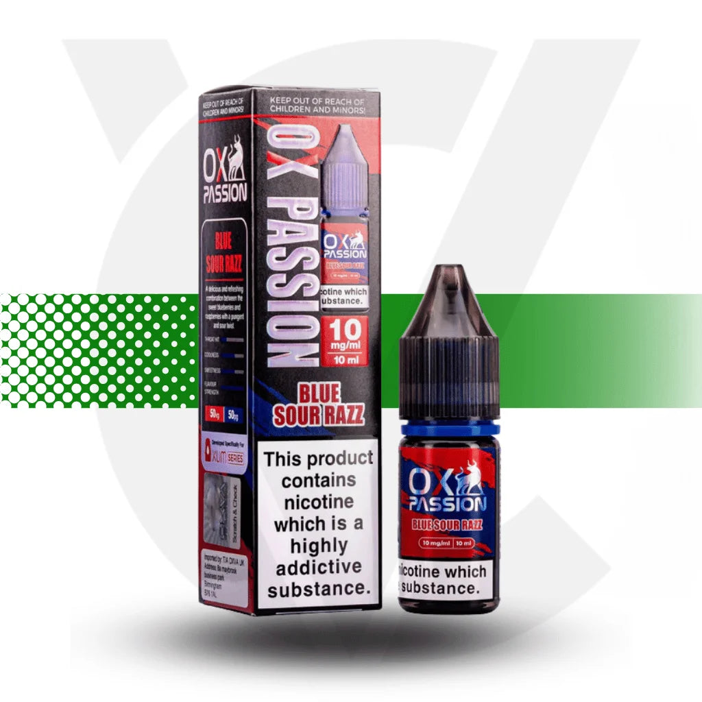 Ox Passion Nicotine Salt E-Liquid 10ml 10MG - Blue Sour Razz - Cloud Vapez UK