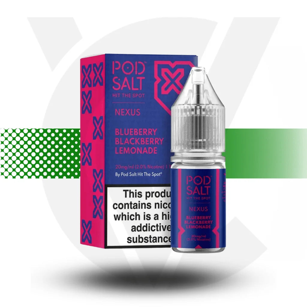 Pod Salt Nexus Nic Salt E-Liquid 10ml 10MG - Blueberry Blackberry Lemonade - Cloud Vapez UK