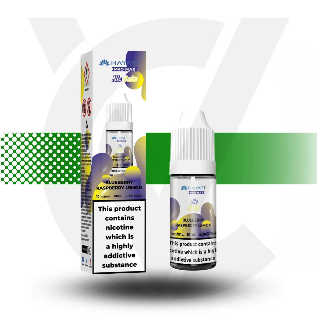 Hayati Pro Max Nic Salts E-Liquid 10ml 20MG - Blueberry Raspberry Lemon - Cloud Vapez UK 