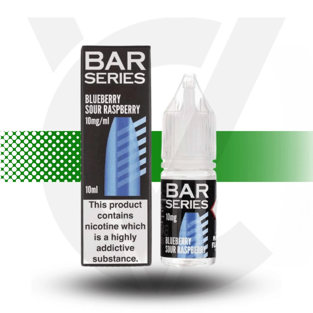 Bar Series Blueberry Sour Raspberry 10mg nic salt in a 10ml bottle - Cloud Vapez UK