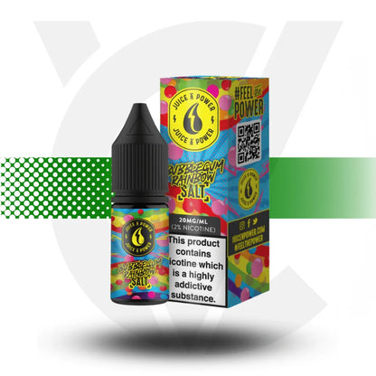 Juice N Power Nicotine Salts 10ml 10MG - Bubblegum Rainbow - Cloud Vapez UK