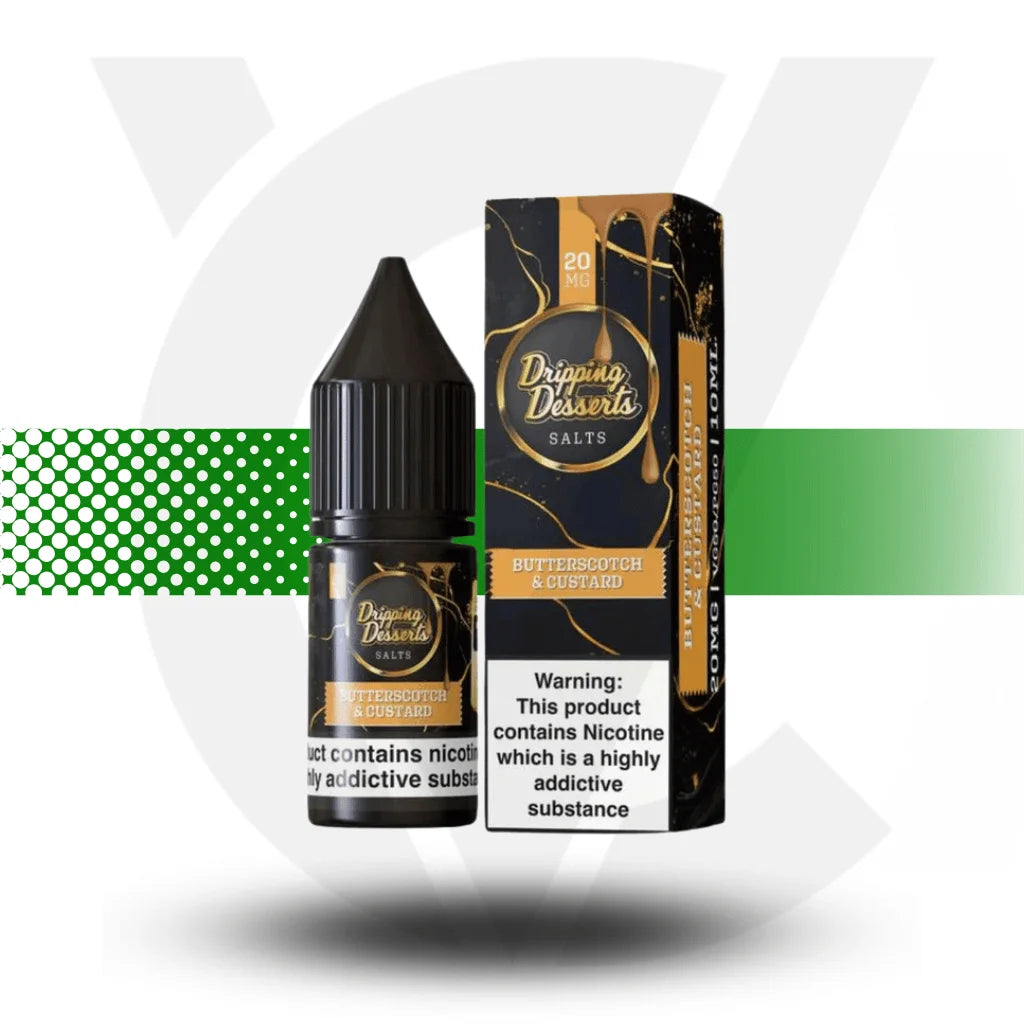 Dripping Desserts Nicotine Salts E-Liquid 10ml 10MG - Butterscotch Custard - Cloud Vapez UK