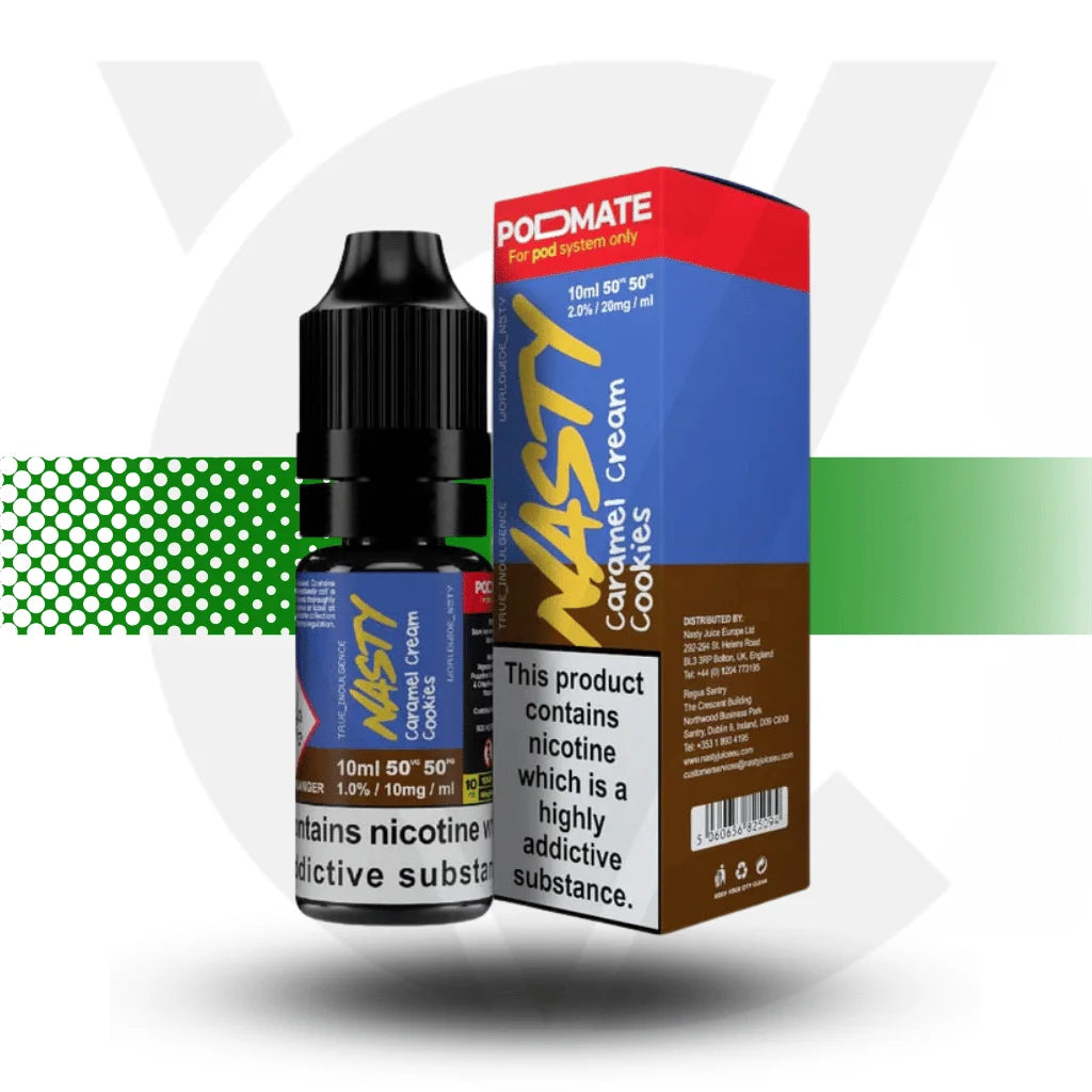 Nasty Podmate Nicotine Salt E-Liquid 10ml 10MG - Caramel Cream Cookies  - Cloud Vapez UK