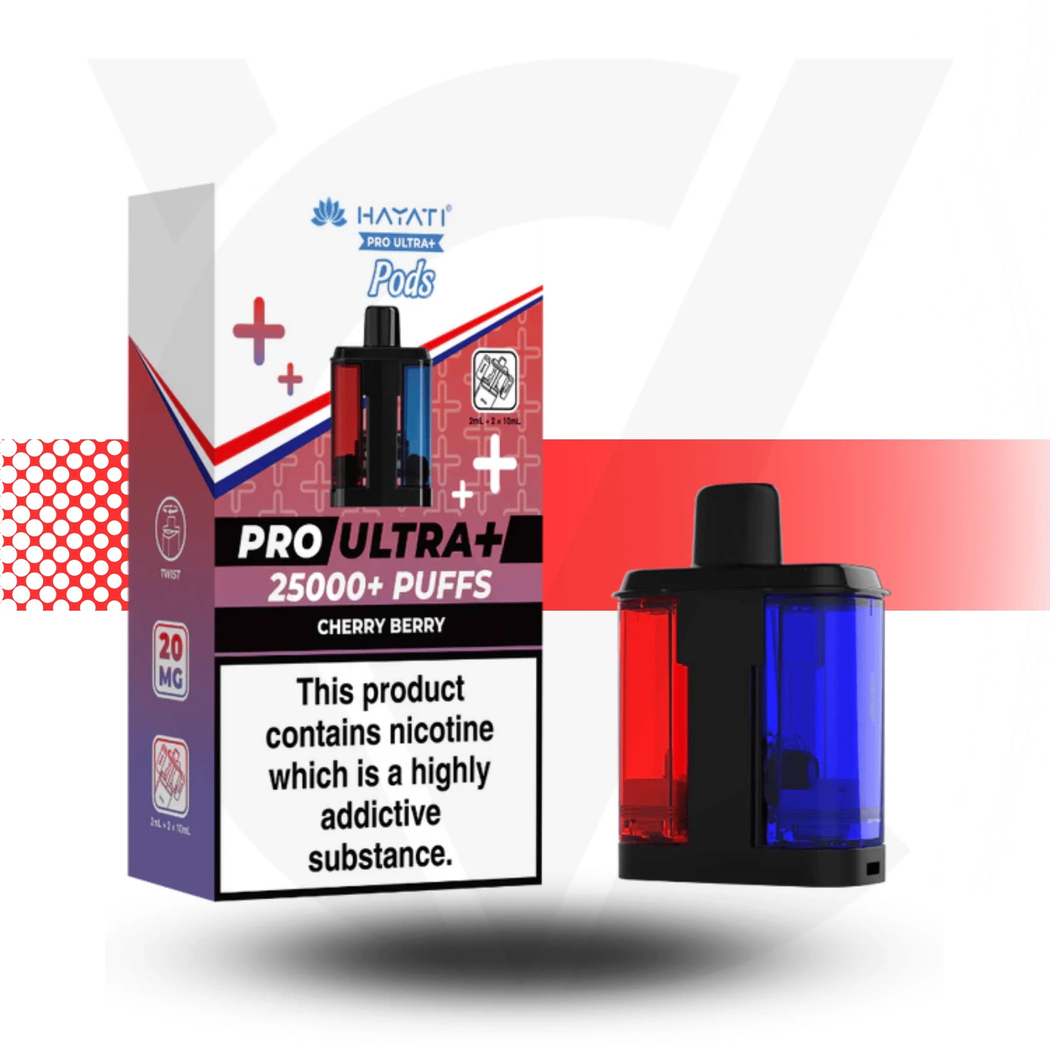Hayati Pro Ultra+ 25k Pod vape - Cherry Berry - Cloud Vapez UK