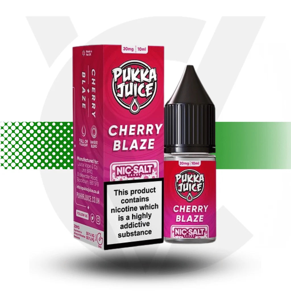 Pukka Juice Nicotine Salts E-Liquid 10ml 10MG - Cherry Blaze - Cloud Vapez UK