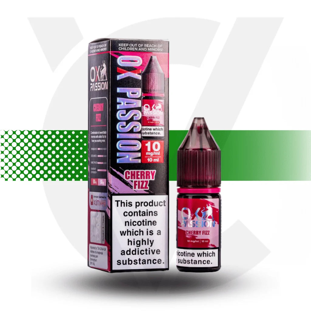 Ox Passion Nicotine Salt E-Liquid 10ml 10MG - Cherry Fizz - Cloud Vapez UK