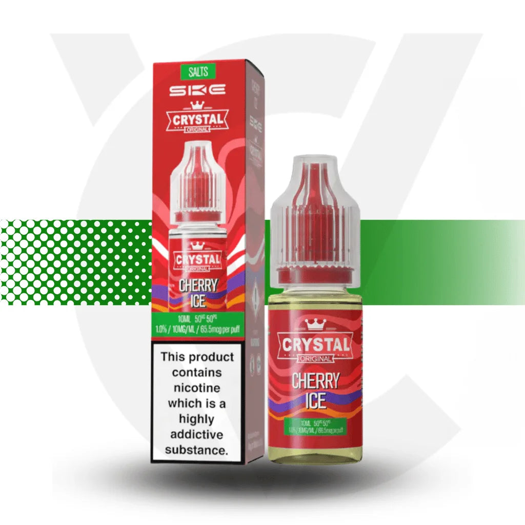 SKE Crystal Nic Salt E-Liquid 10MG 10ml - Cherry Ice - Cloud Vapez UK