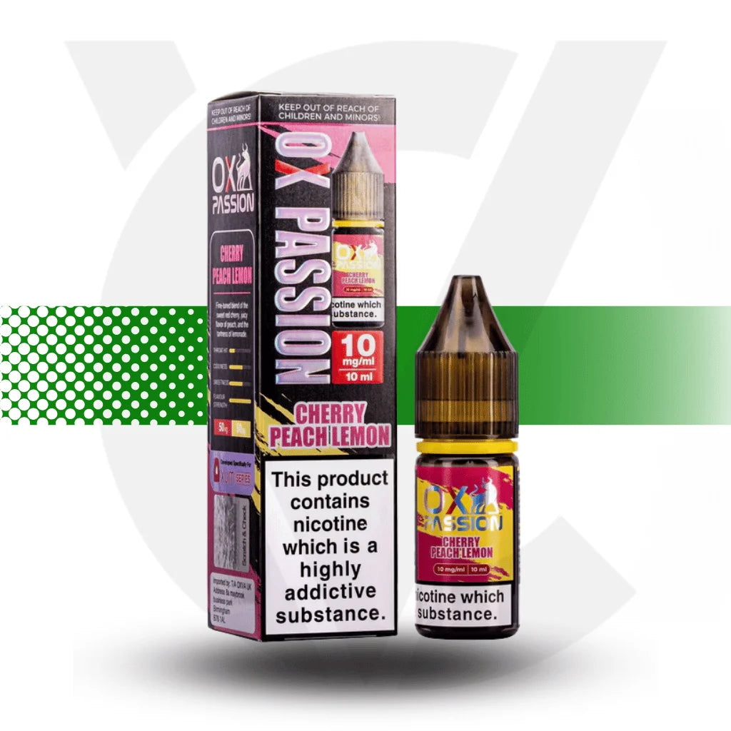 Ox Passion Nicotine Salt E-Liquid 10ml 10MG - Cherry Peach Lemon - Cloud Vapez UK