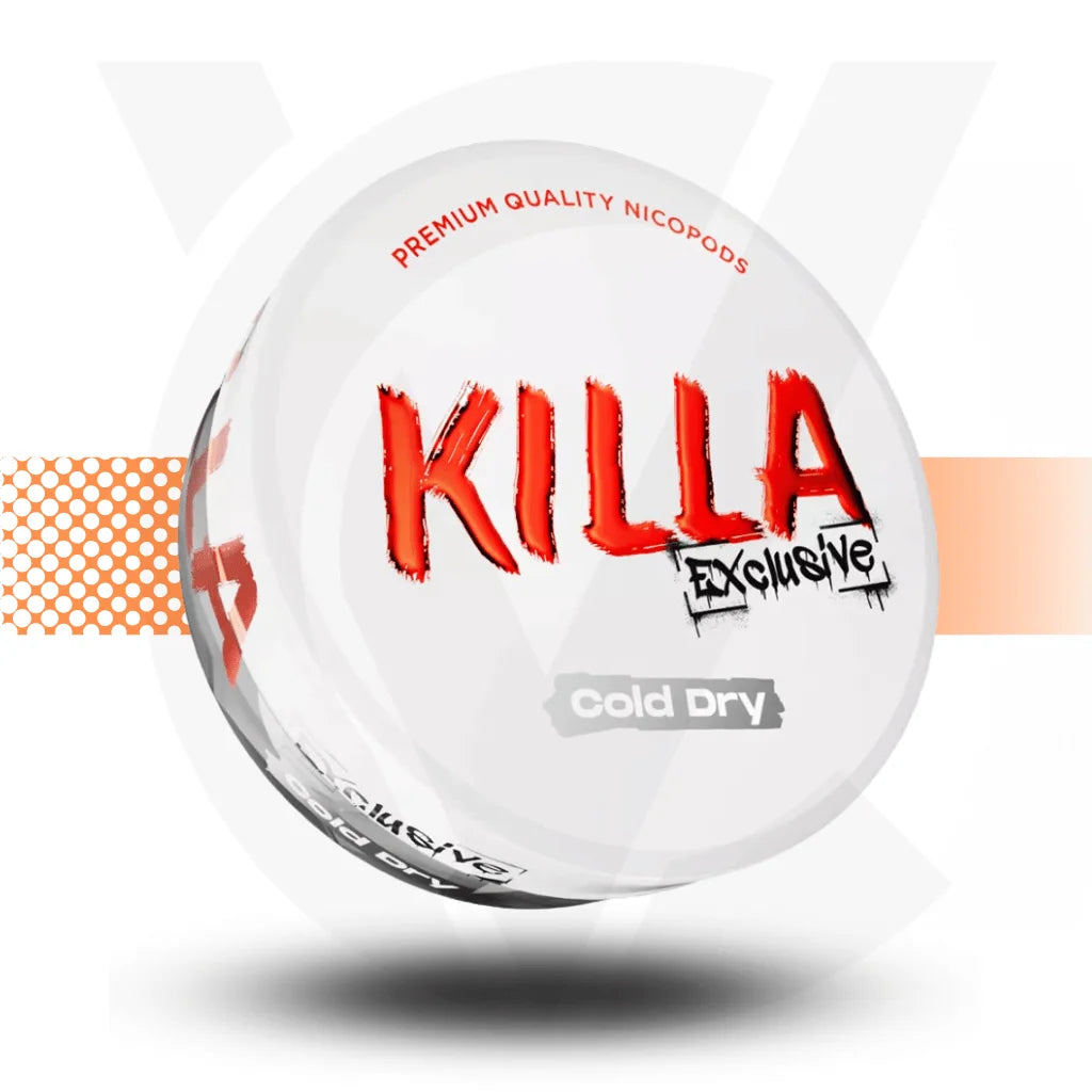 Killa Exclusive Nicotine Pouches Snus No Tobacco Nicopods - Cold Dry 16mg - Cloud Vapez UK