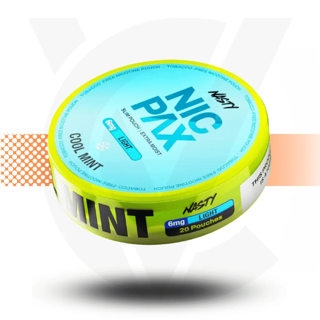 Nasty Nic Pax Nicotine Pouches Snus No Tobacco Nicopods - Cool Mint - Cloud Vapez UK