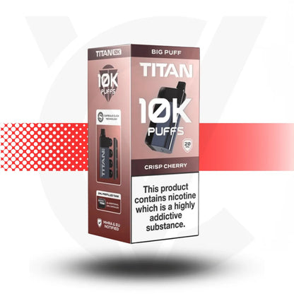 Titan 10k by Gold Bar Disposable Rechargeable Vape - Crisp Cherry - Cloud Vapez UK