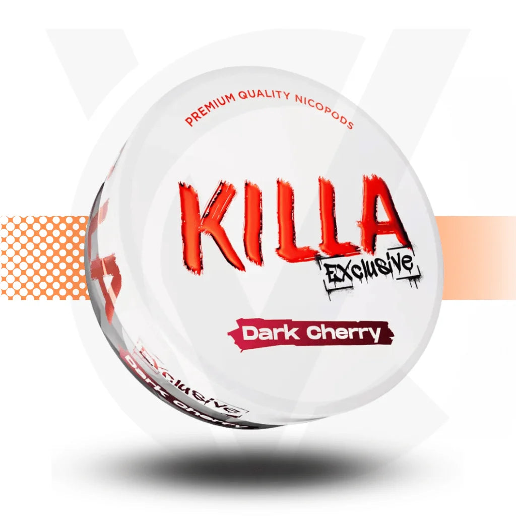 Killa Exclusive Nicotine Pouches Snus No Tobacco Nicopods - Dark Cherry 13.2mg - Cloud Vapez UK