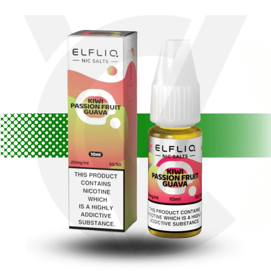 Elfliq Kiwi Passionfruit Guava 20mg Nic Salt in 10ml - Cloud Vapez UK