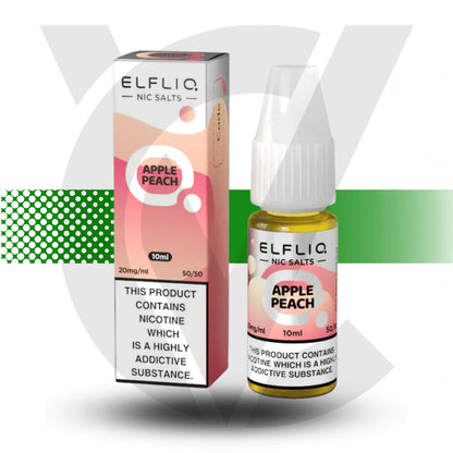 Apple Peach vape juice from Elfliq with packaging, sold by Cloud Vapez UK