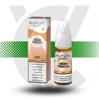 Elfliq Cream Tobacco Nic Salt E-liquid in 10ml bottle