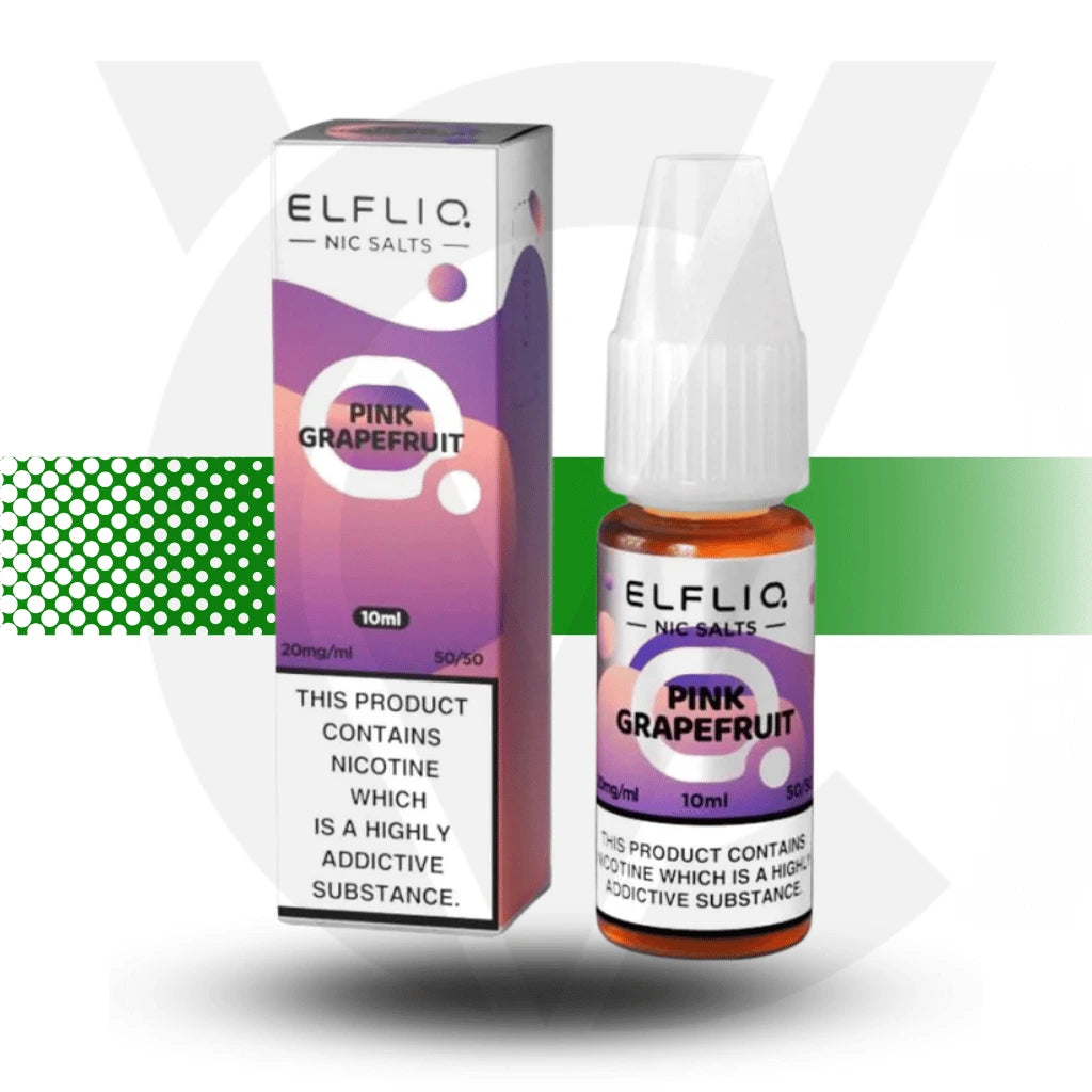 Elfliq Pink Grapefruit Nic Salt E-Liquid in a 10ml bottle