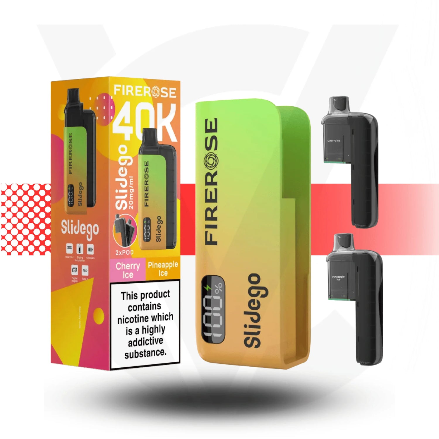 Firerose Slidego 40K Puffs Prefilled Pod Kit by Elux