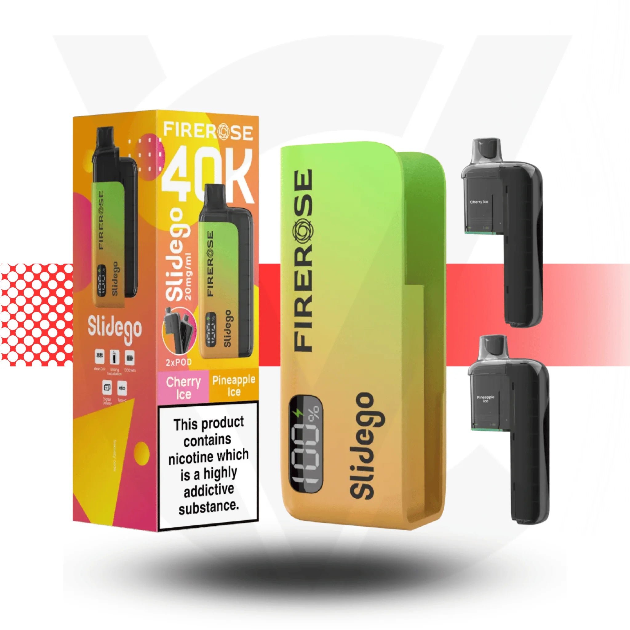 Firerose Slidego 40K Puffs Prefilled Pod Kit by Elux