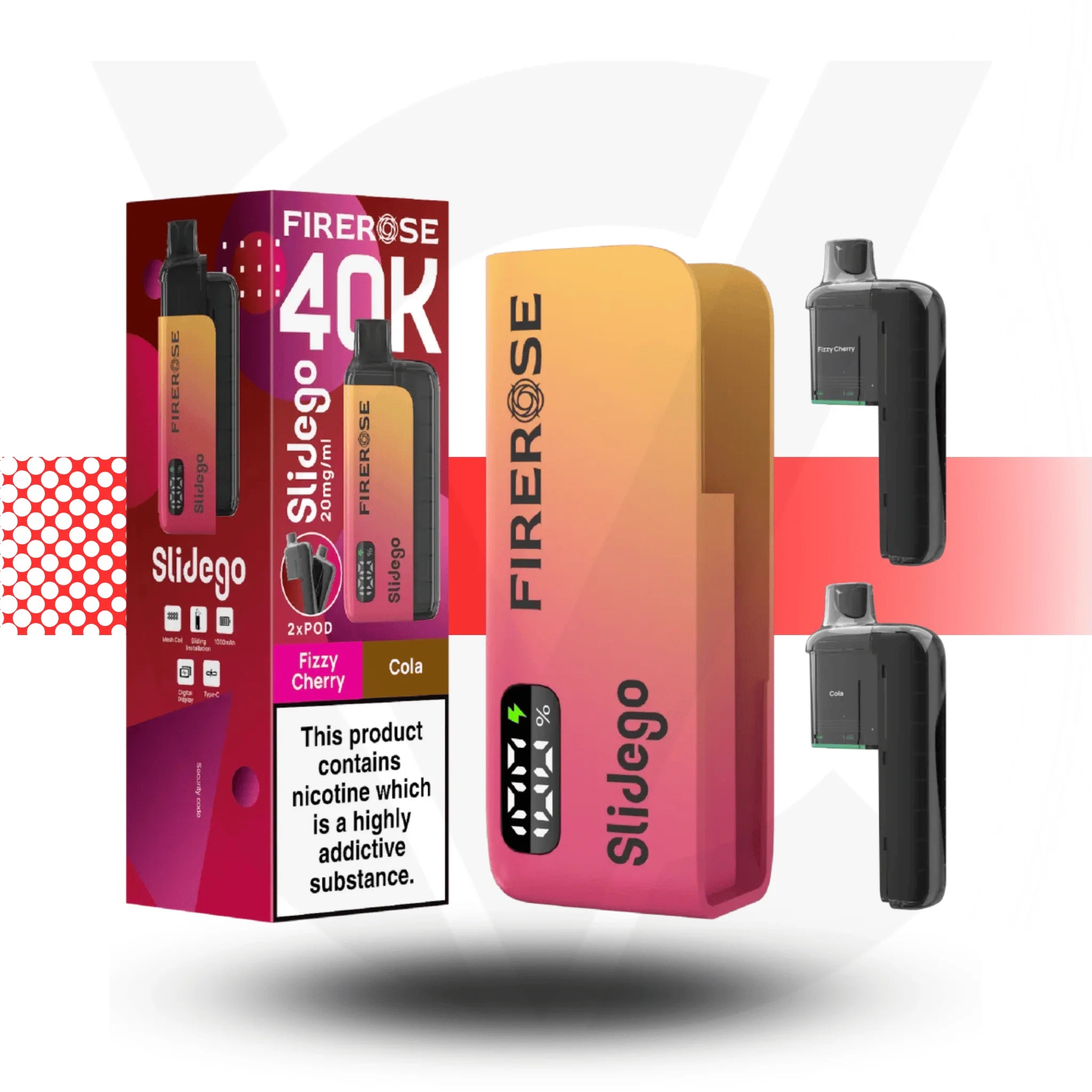 Firerose Slidego 40K Puffs Prefilled Pod Kit by Elux