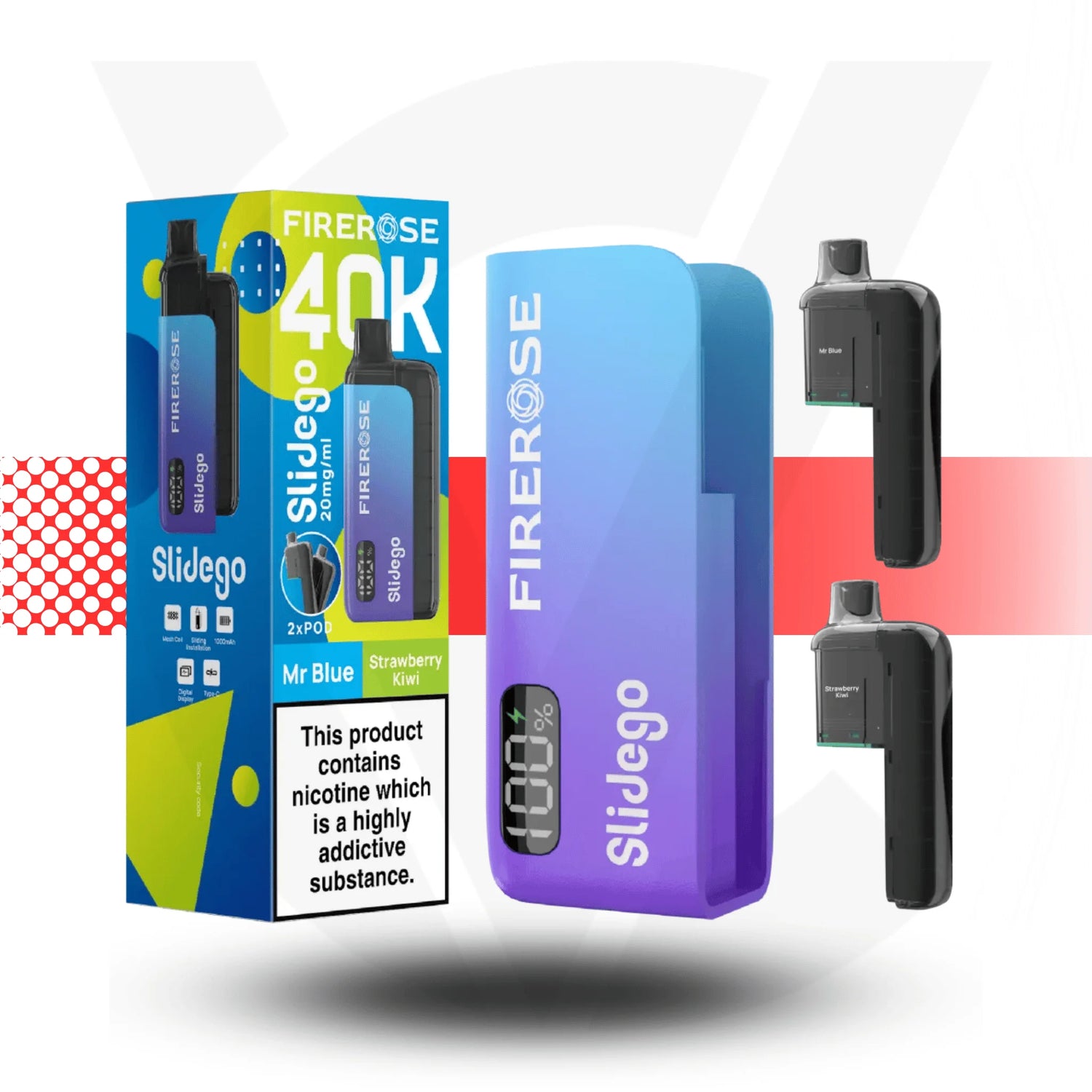 Firerose Slidego 40K Puffs Prefilled Pod Kit by Elux