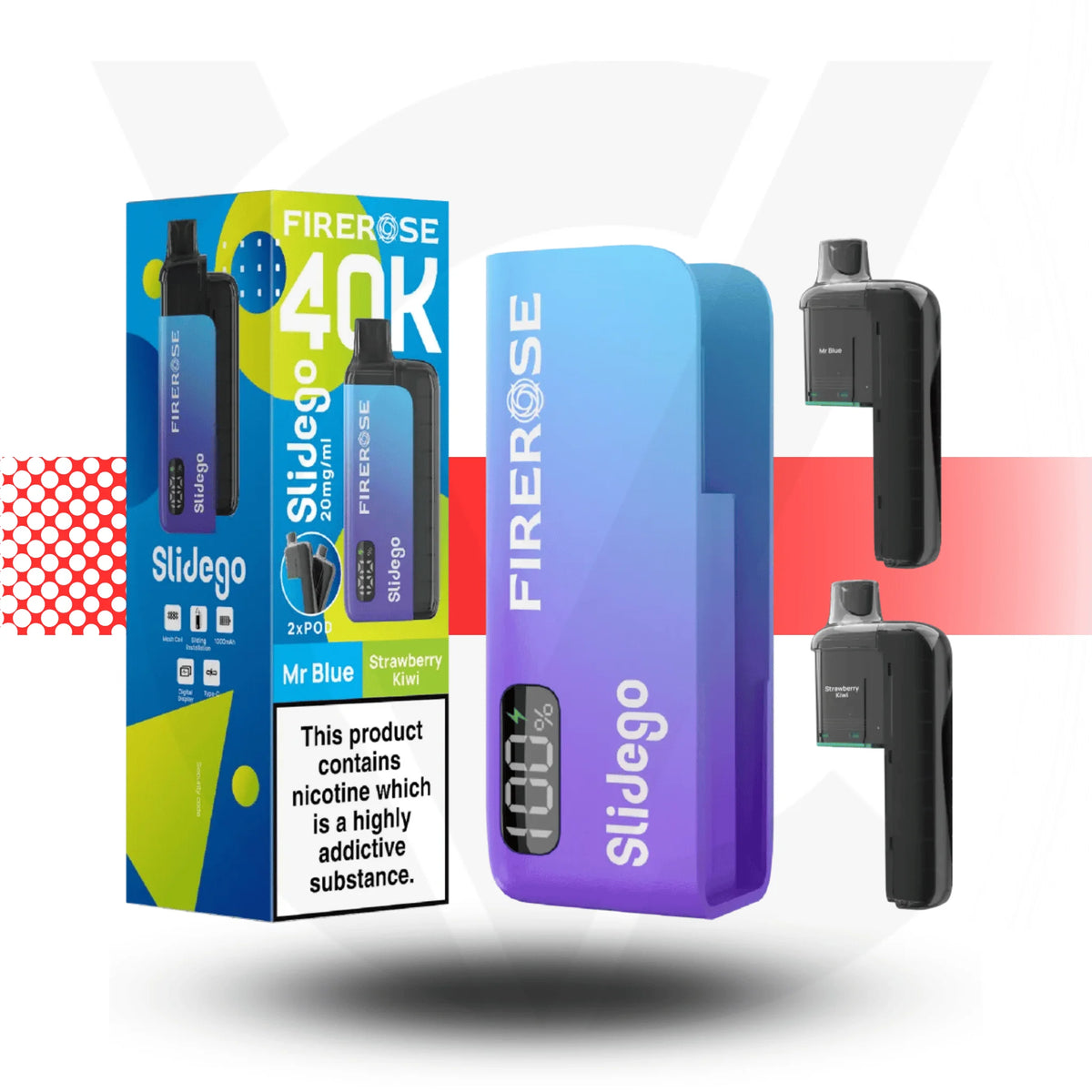 Firerose Slidego 40K Puffs Prefilled Pod Kit by Elux