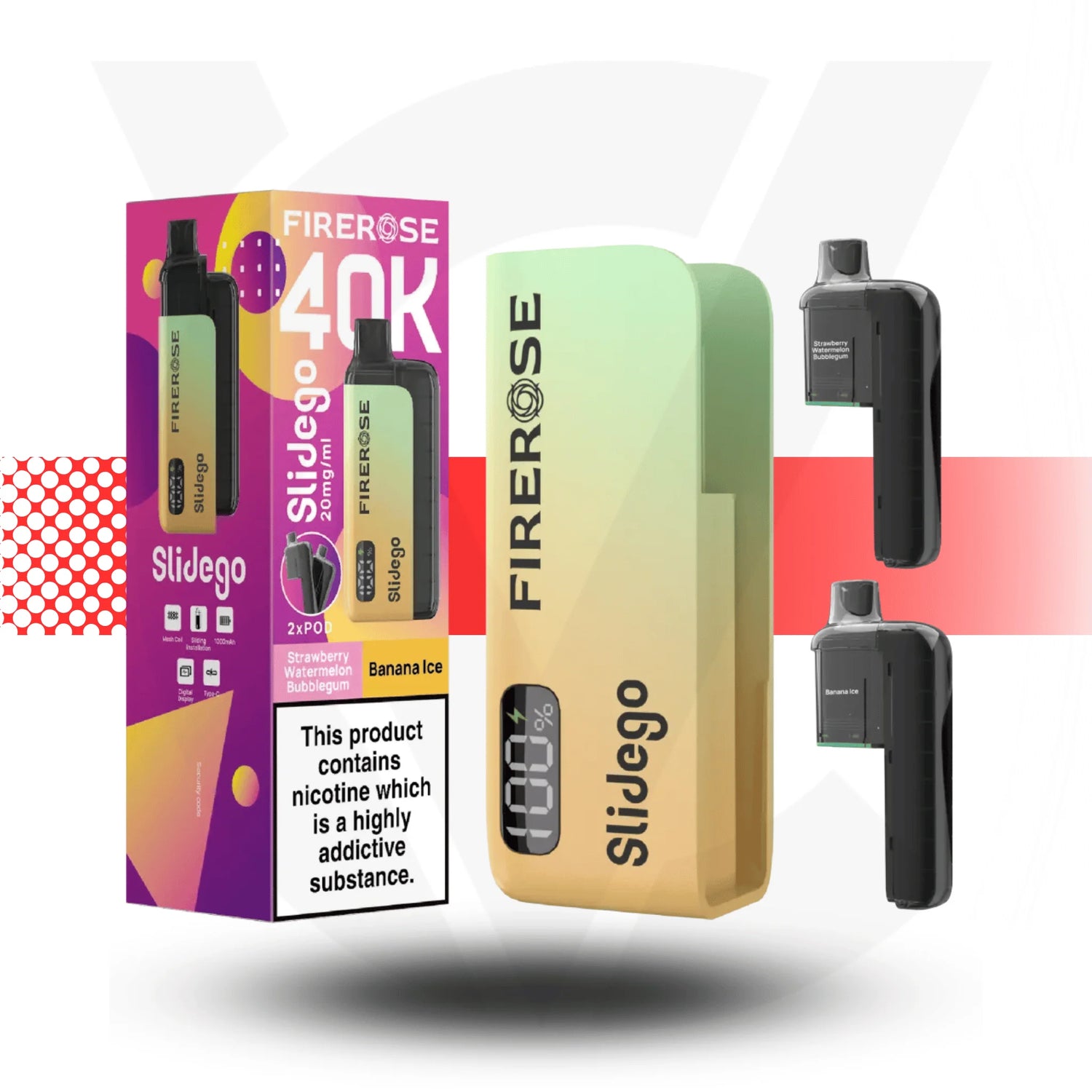 Firerose Slidego 40K Puffs Prefilled Pod Kit by Elux