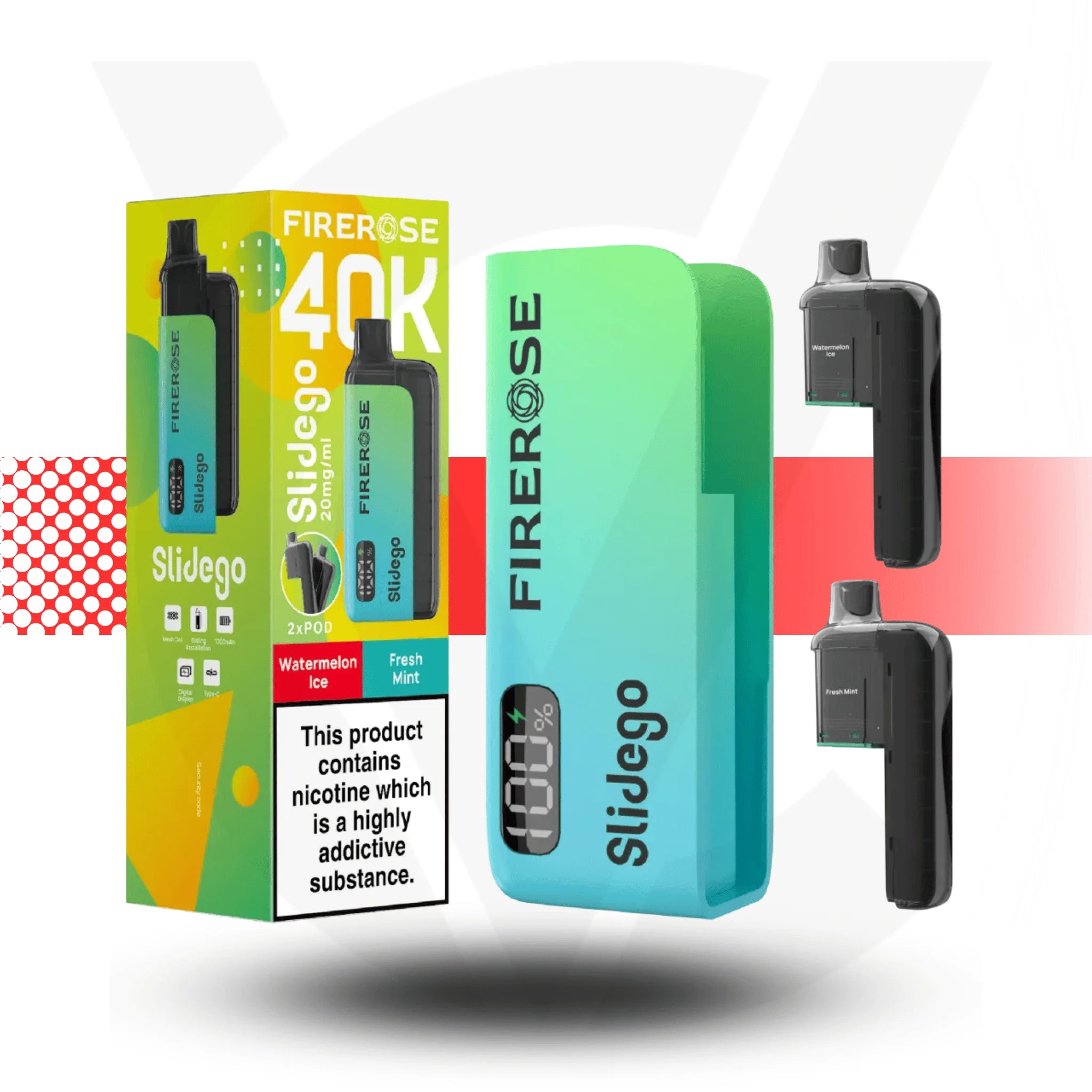 Firerose Slidego 40K Puffs Prefilled Pod Kit by Elux