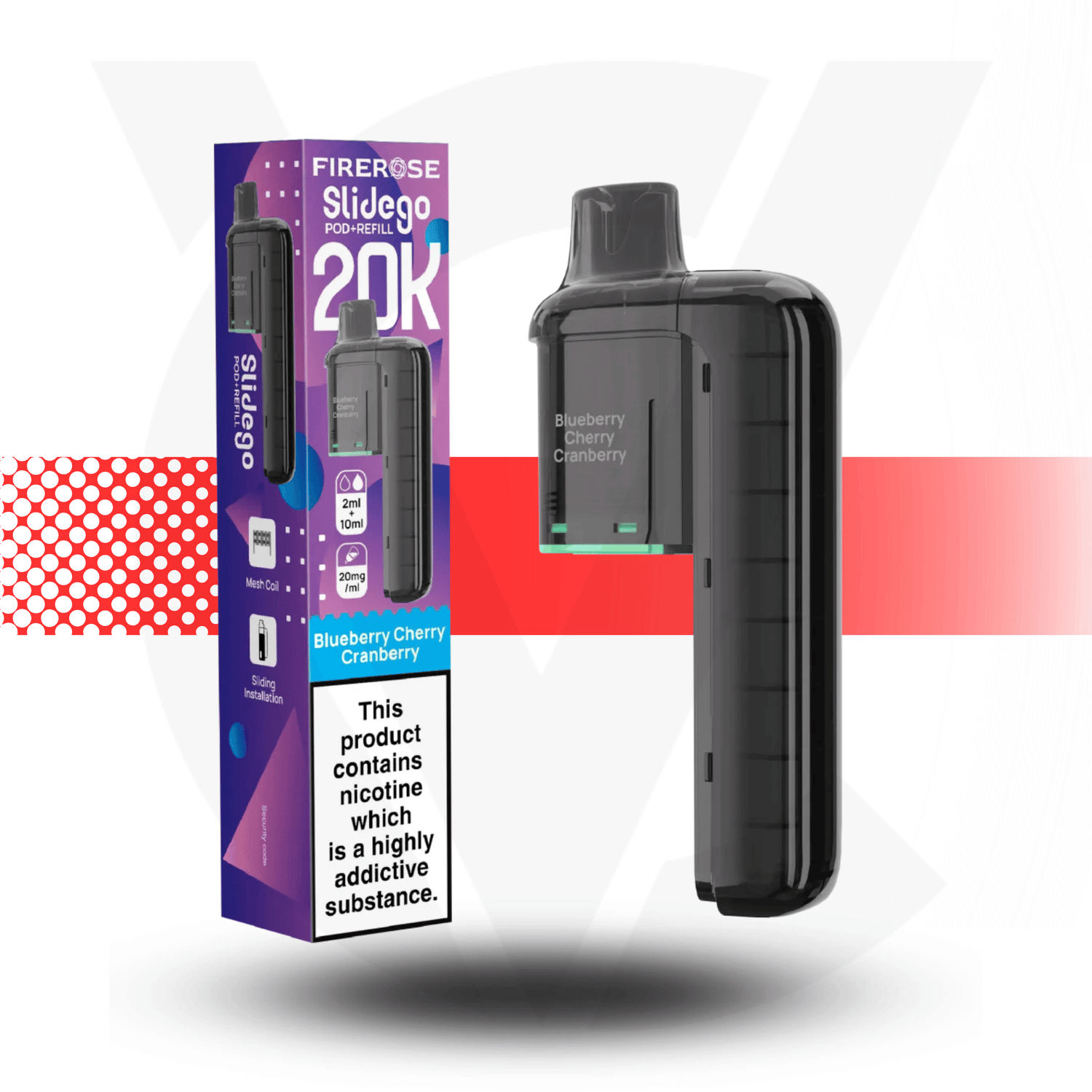 Firerose Slidego 20K Puffs Prefilled Pods by Elux