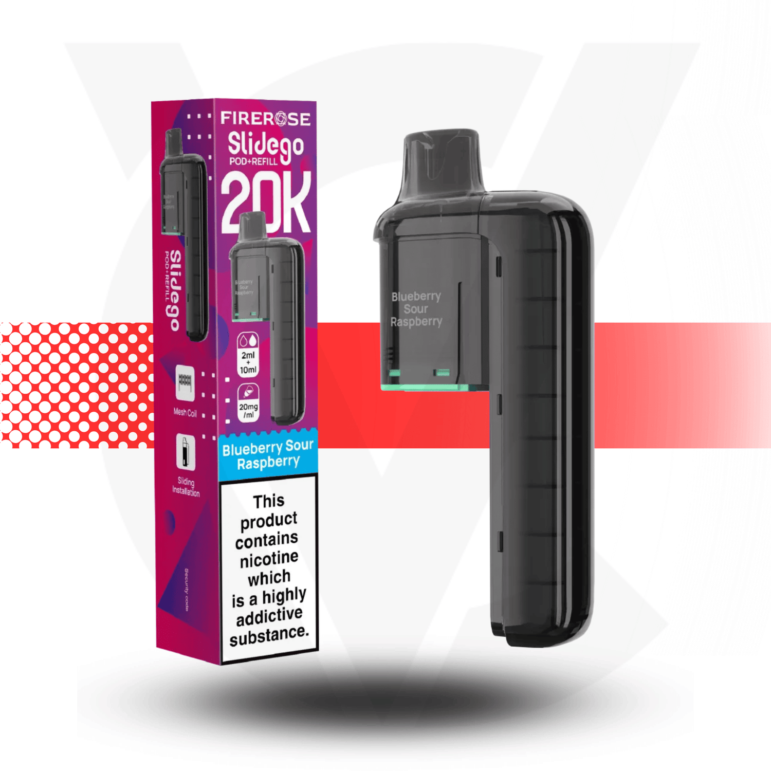 Firerose Slidego 20K Puffs Prefilled Pods by Elux