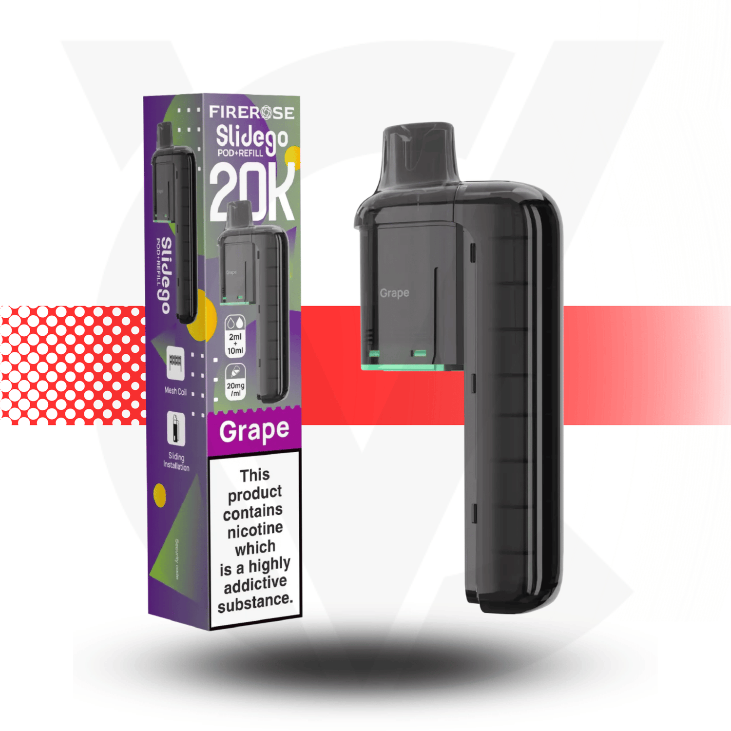 Firerose Slidego 20K Puffs Prefilled Pods by Elux