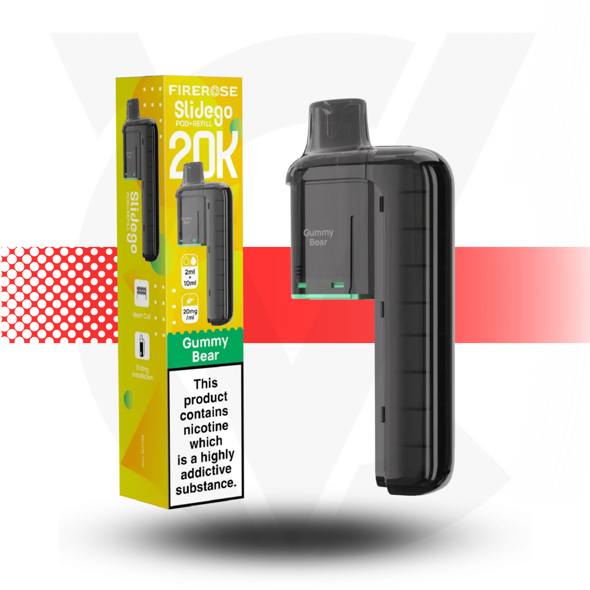 Firerose Slidego 20K Puffs Prefilled Pods by Elux