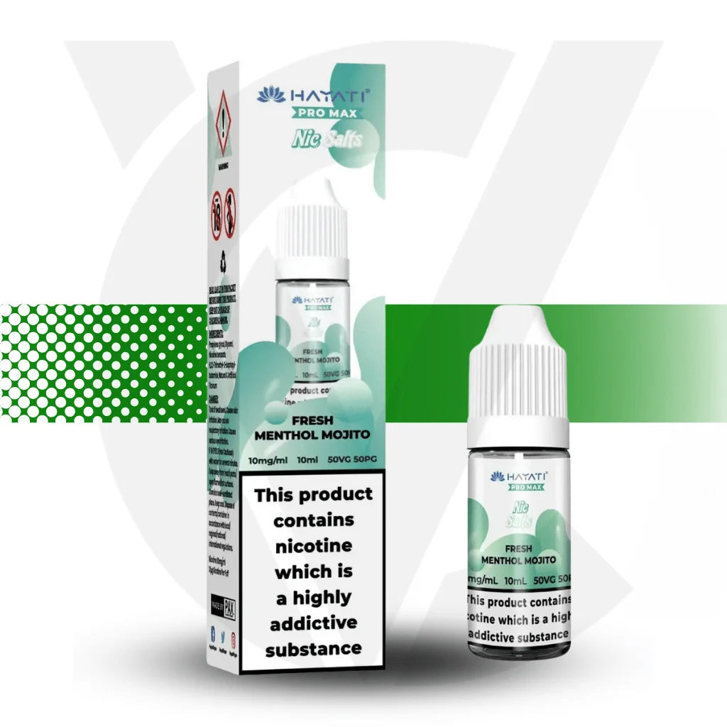 Hayati Pro Max Nic Salts E-Liquid 10ml 10MG - Fresh Menthol Mojito - Cloud Vapez UK 