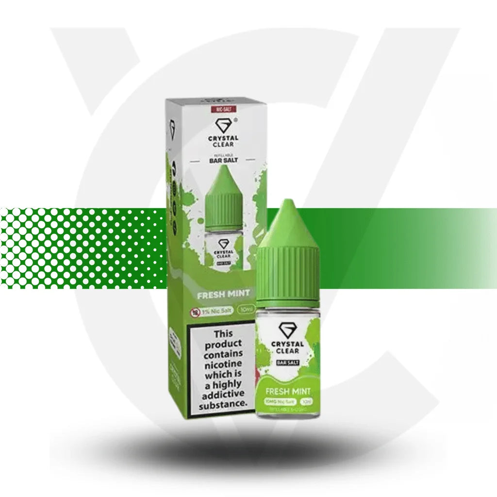 Crystal Clear Nic Salts E-Liquid 10MG 10ml - Fresh Mint - Cloud Vapez UK