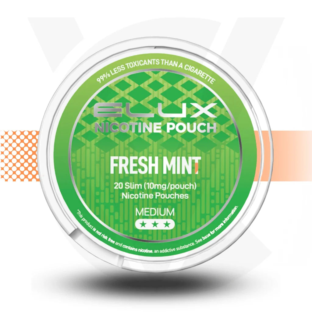 Elux 10mg Nicotine Pouches Snus No Tobacco Nicopods - Fresh Mint - Cloud Vapez UK