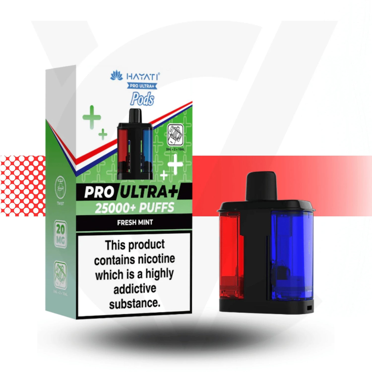 Hayati Pro Ultra+ 25k Pod vape - Fresh Mint - Cloud Vapez UK