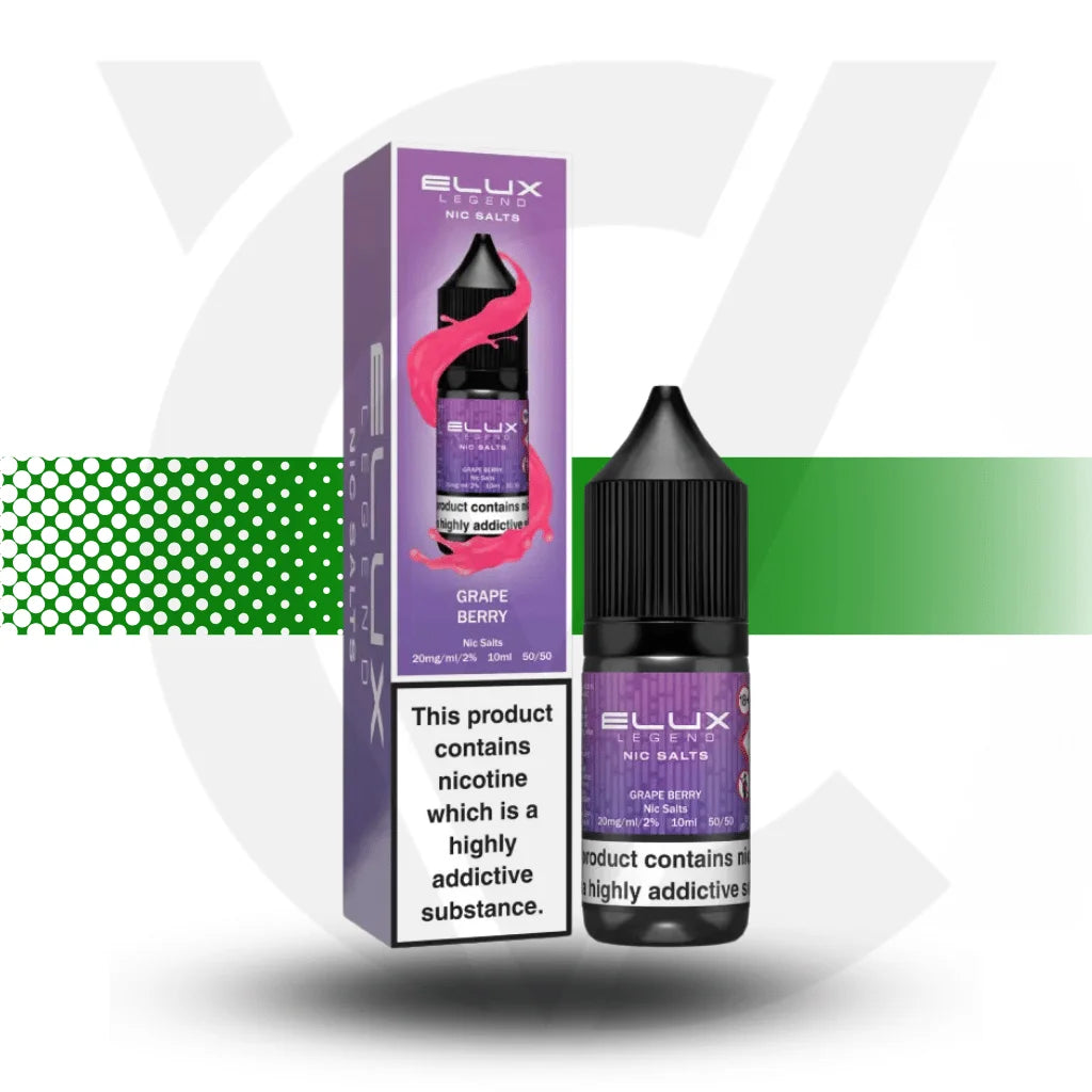 Elux Legend Nic Salt E-Liquid 10ml 10MG - Grape Berry - Cloud Vapez UK