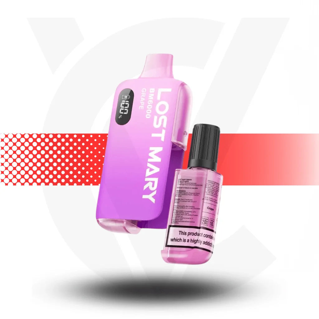 Lost Mary BM6000 Disposable Rechargeable Vape Kit  - Grape - Cloud Vapez UK