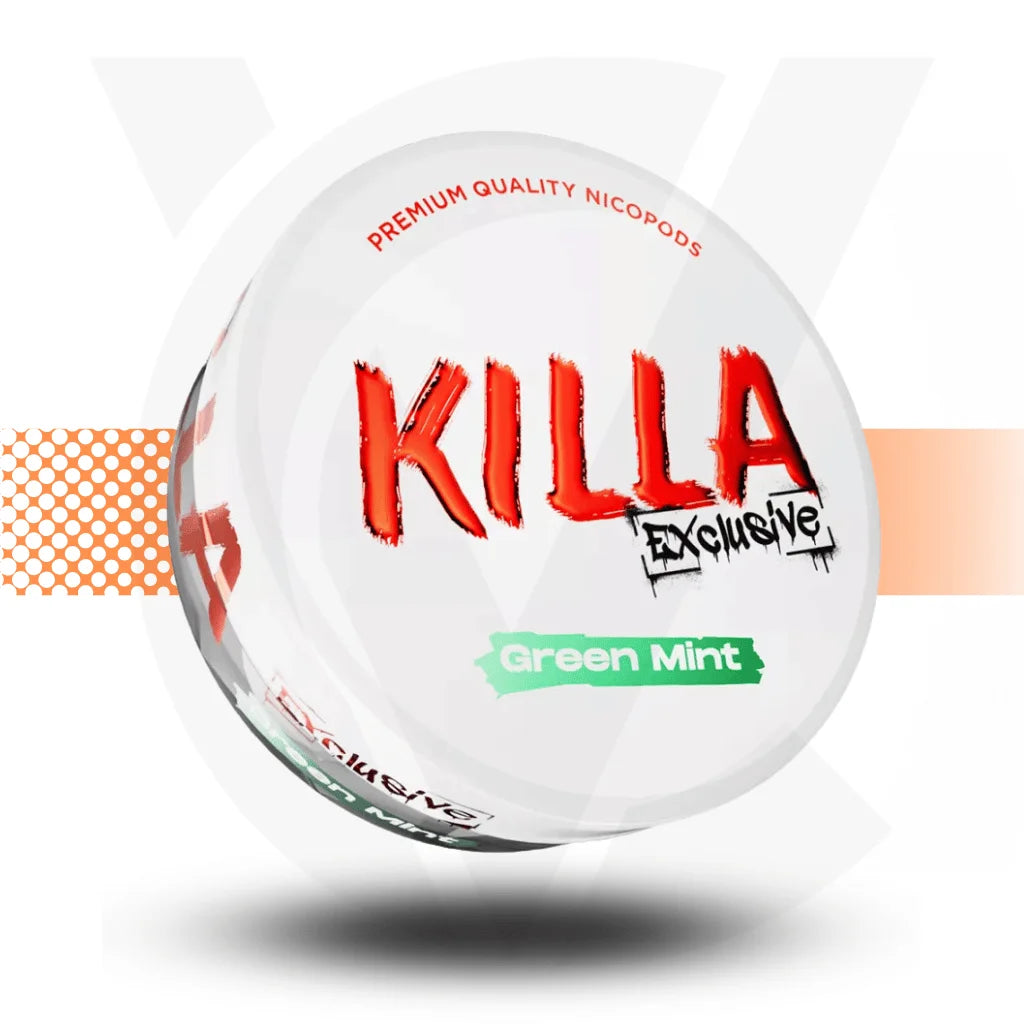 Killa Exclusive Nicotine Pouches Snus No Tobacco Nicopods - Green Mint 16mg - Cloud Vapez UK