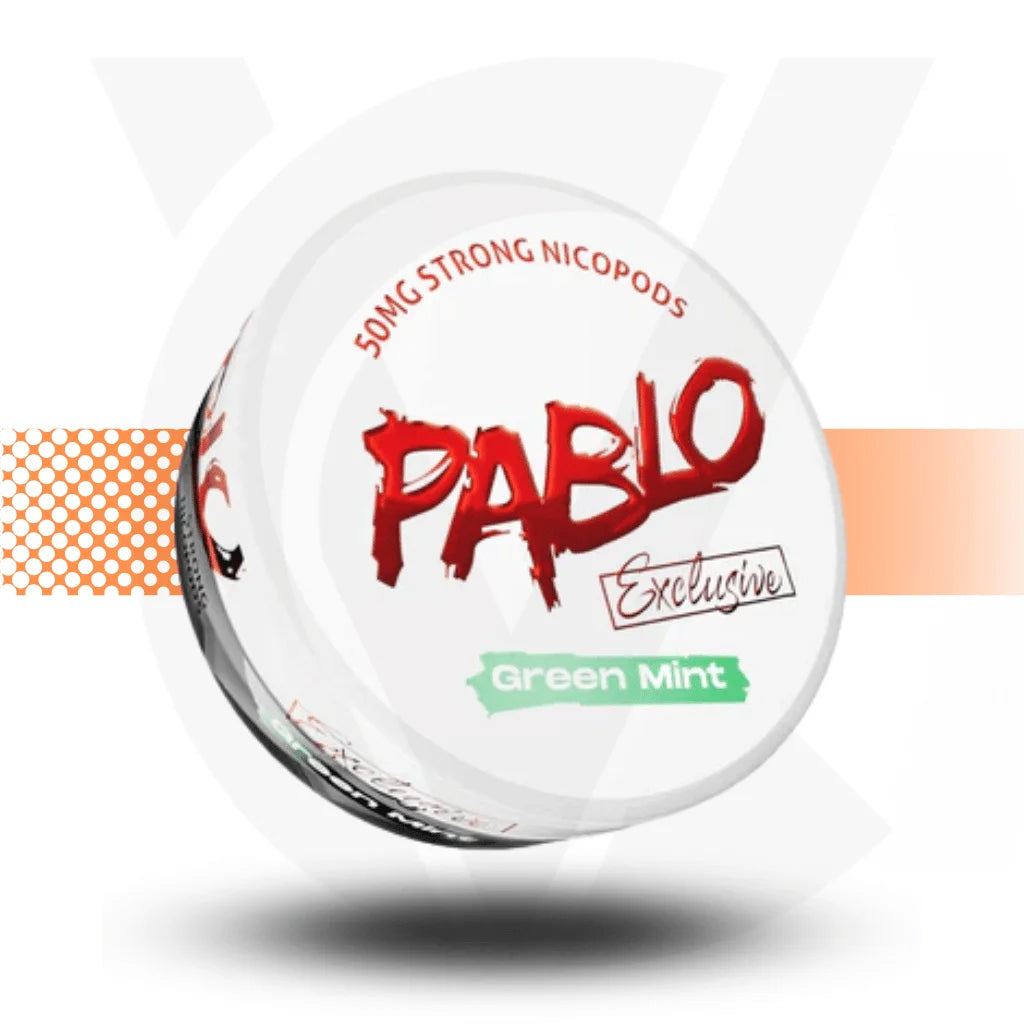 Pablo Exclusive Nicotine Pouches Snus No Tobacco Nicopods - Green Mint 50mg - Cloud Vapez UK