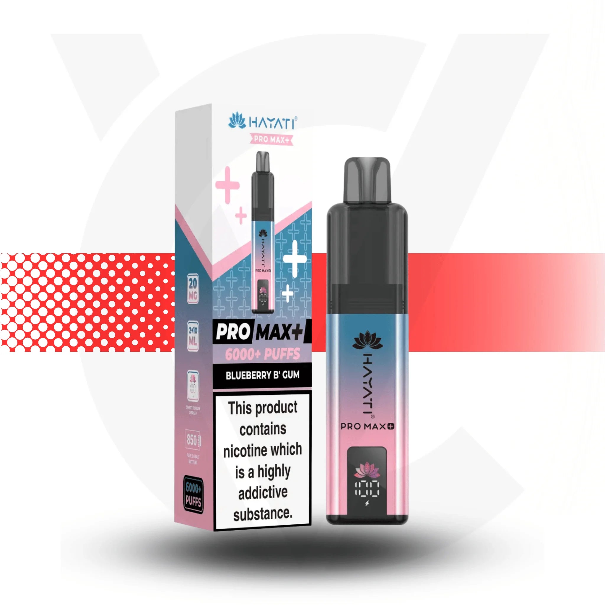 Hayati Pro Max Plus 6000 Puffs Blueberry Bubblegum