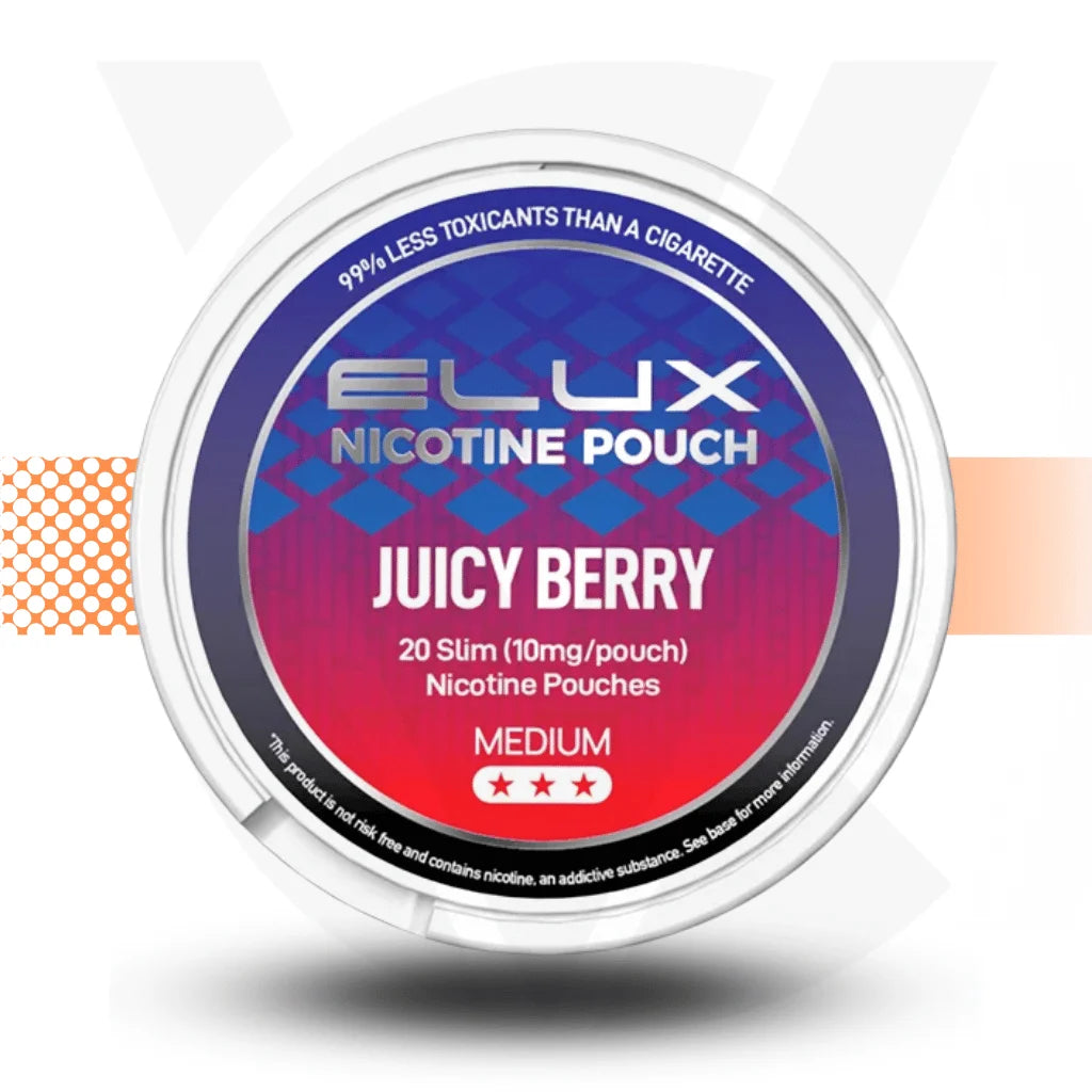 Elux 10mg Nicotine Pouches Snus No Tobacco Nicopods - Juicy Berry - Cloud Vapez UK